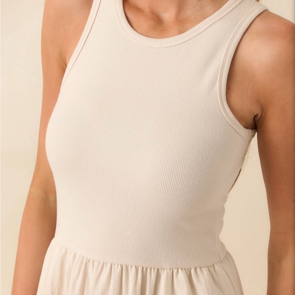 Z Supply brand new Cream mixed media Sleeveless Maxi Dress - Picture 2 of 13